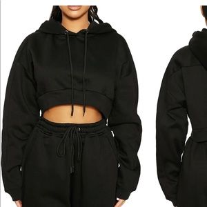 Naked Wardrobe Black Sweatshirt NWT
